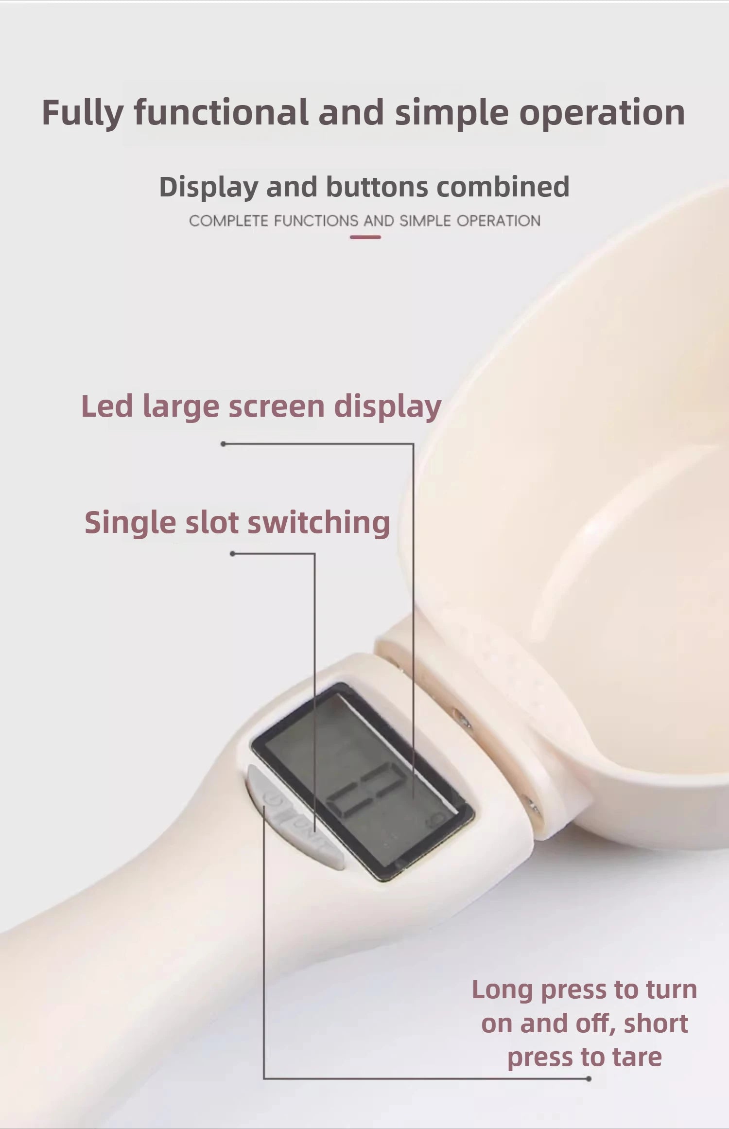 Cuchara de comida con báscula de pesaje