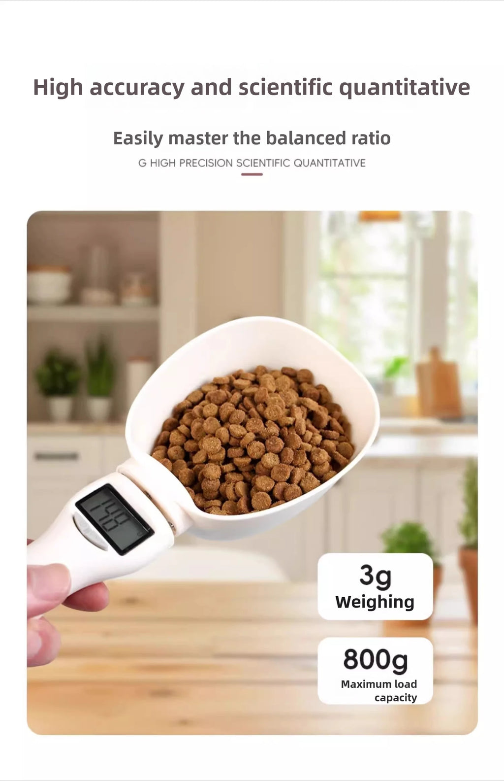 Cuchara de comida con báscula de pesaje