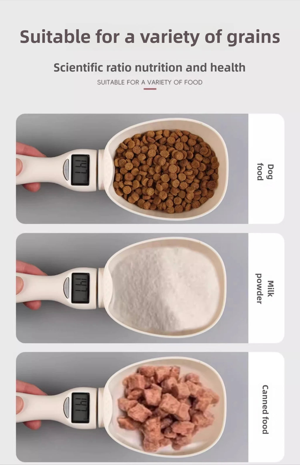 Cuchara de comida con báscula de pesaje