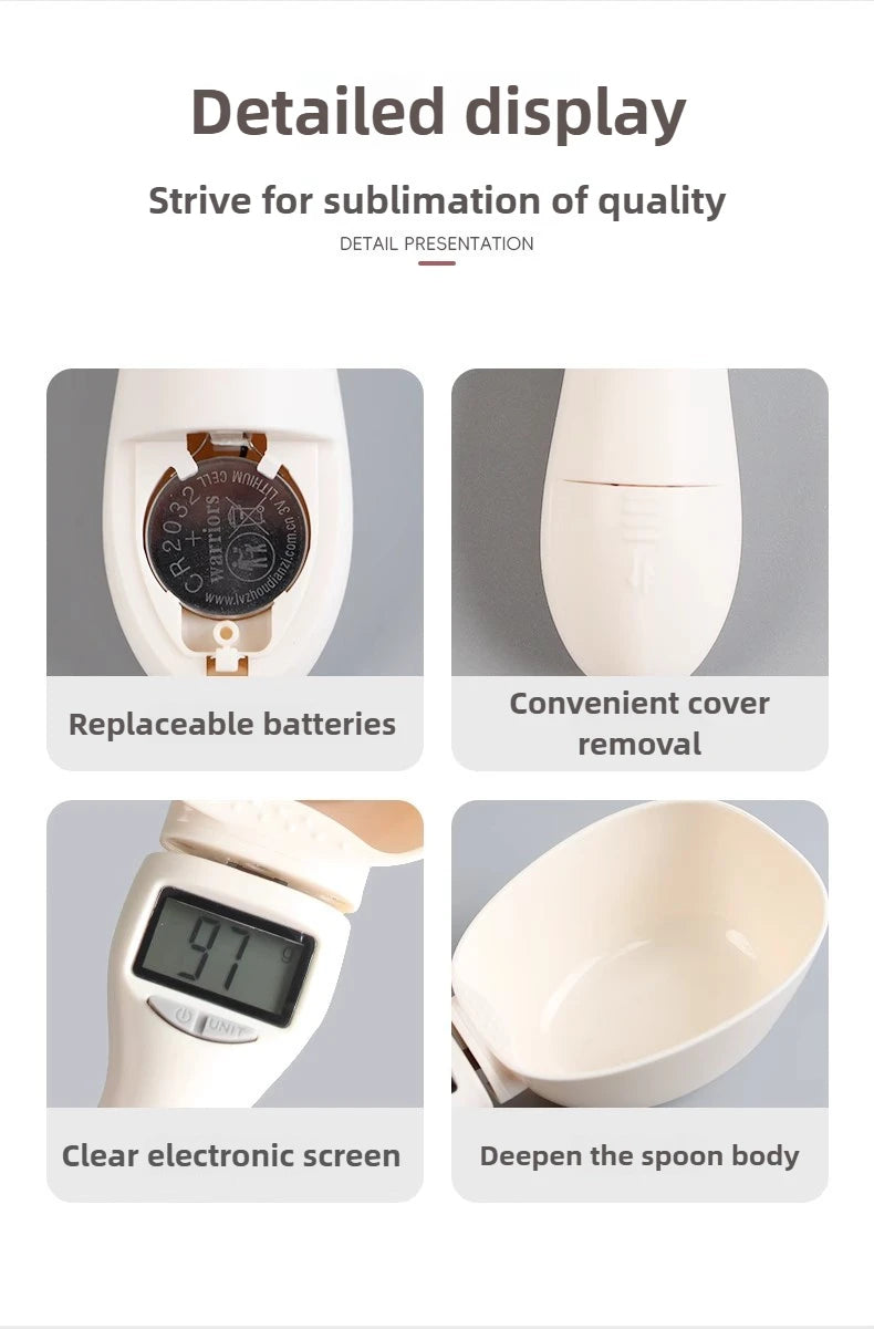 Cuchara de comida con báscula de pesaje